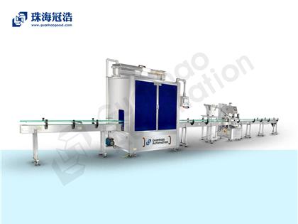 自動16頭醫(yī)用鹽水防腐灌裝、旋蓋生產(chǎn)線